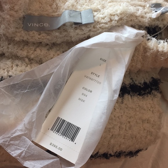 VINCE Size SMALL Stripe Nubby Sweater Nautical Crewneck Linen Cotton $395 NEW - Picture 8 of 8